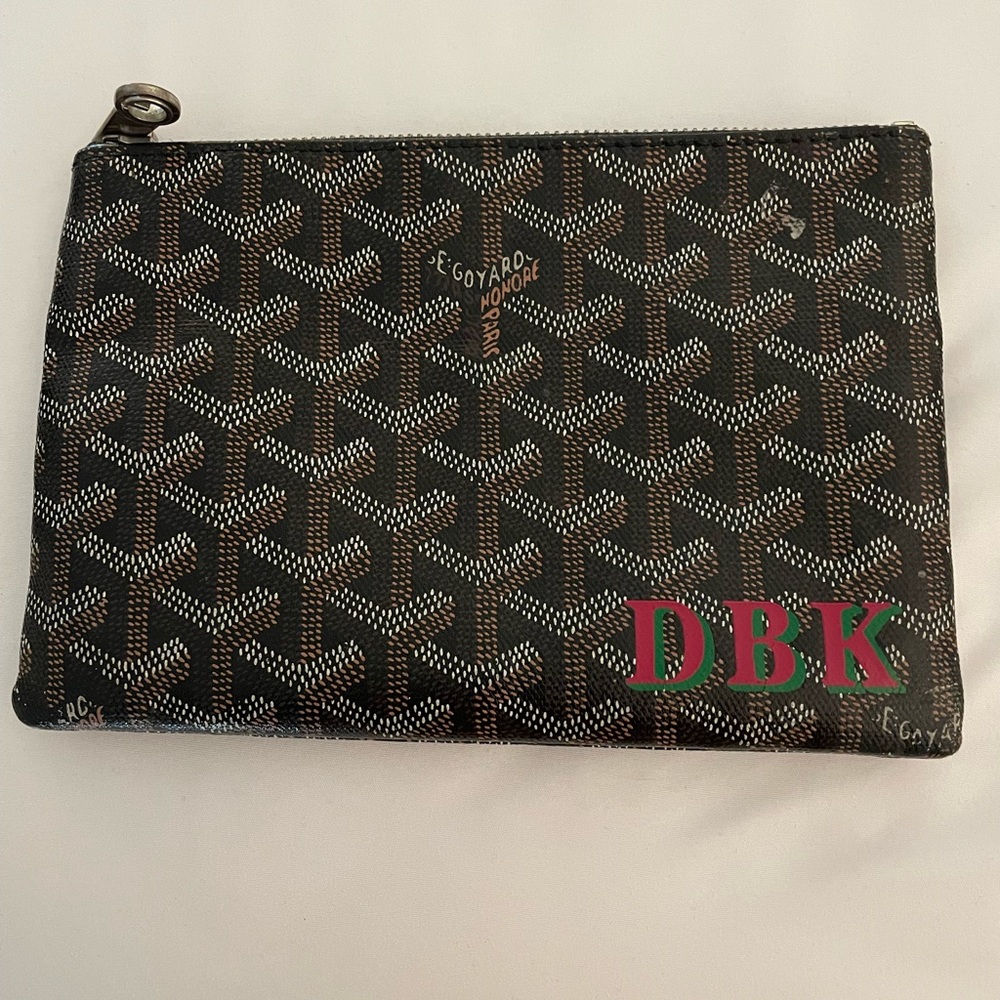 Goyard Zipper Pouch EUC - Authentic- monogram painted by Goyard
